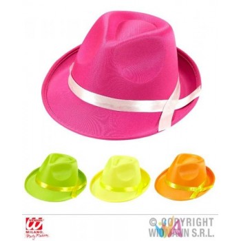 NEON FEDORA HAT WITH BAND -...