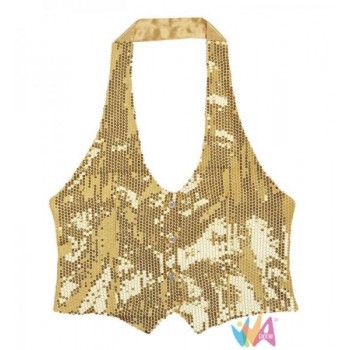 GILET IN PAILLETTES ORO DA...