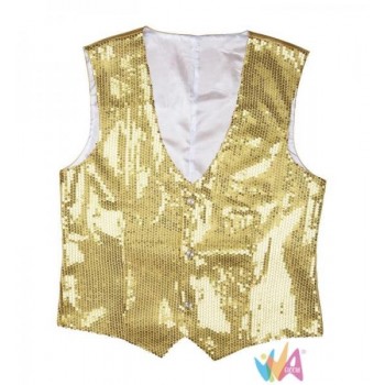 GILET IN PAILLETTES ORO DA...