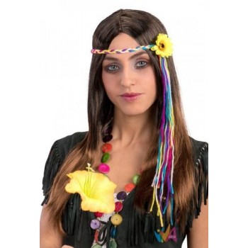 PARRUCCA HIPPIE CASTANA IN...