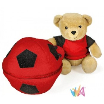 ORSETTO CON PALLONE ROSSO/NERO