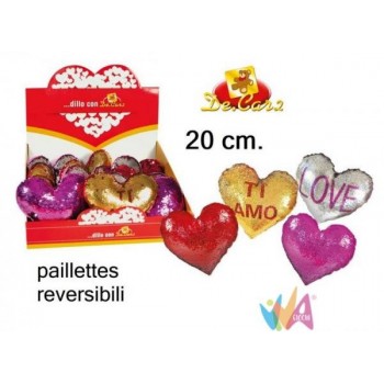 CUSCINO CUORE CON PAILLETTE...