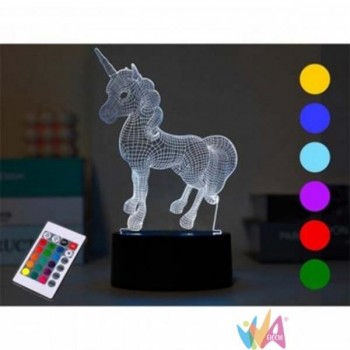 Lampada Led 3D Unicorno con...