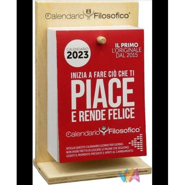 CALENDARIO FILOSOFICO 2024 - A5 MEDIO 15X21 CM - CON SUPPORTO IN LEGNO